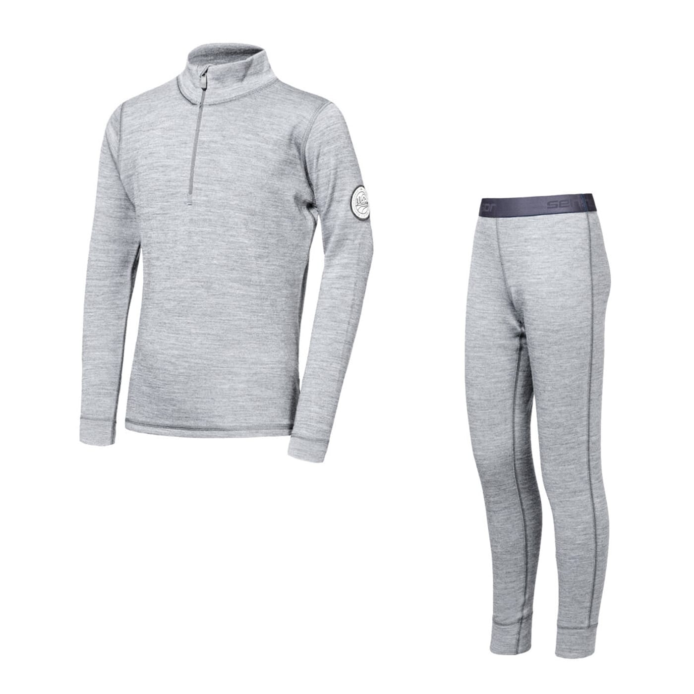 SENSOR MERINO BOLD set pentru copii, bluză cu mânecă lungă și fermoar + pantaloni de corp